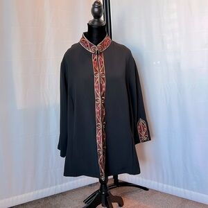 Bob Mackie Wearable Art Embroidered Tunic Jacket